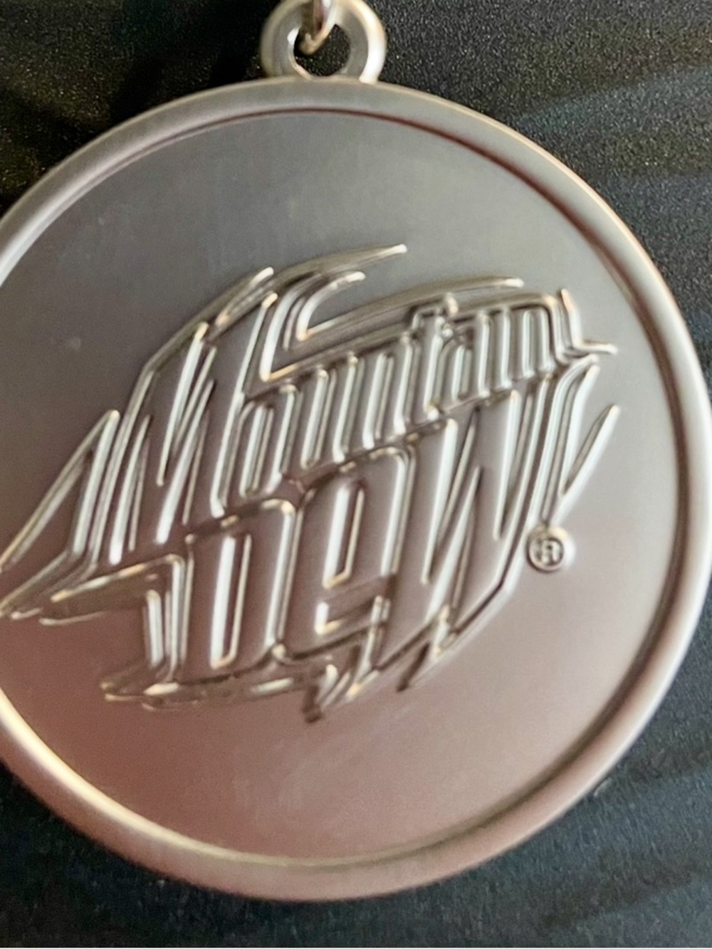 5 Brushed nickel limited edition Mountain Dew X Box medallion keychain Accessory